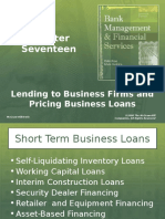 Seventeen: Lending To Business Firms and Pricing Business Loans