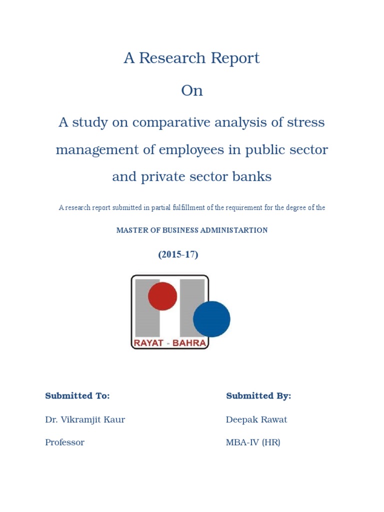 A Study On Stress Management in Public and Private Sector Banks | PDF ...