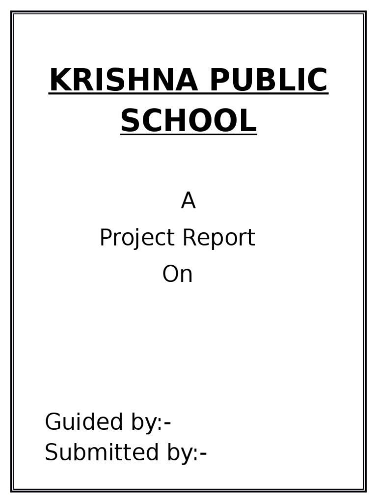 Project Report on Krishna Public School | PDF