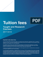 Taught Tuition Fees 2017 2018