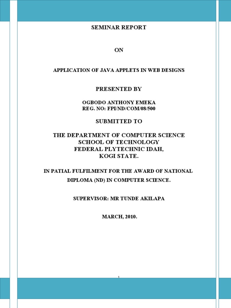 Seminar Paper On Java Applets | PDF | Java Virtual Machine | Java ...