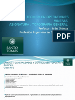 Unidad I Generalidades y Definiciones Topográficas Básicas
