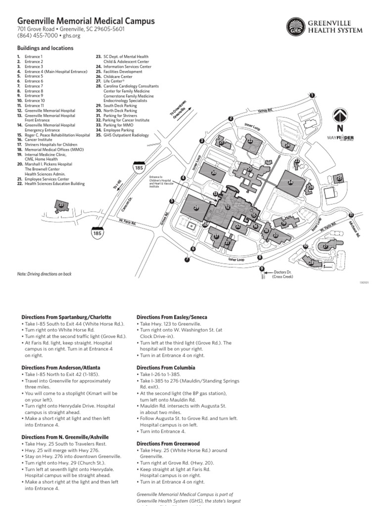 Map Greenville Memorial Medical Campus Health Care Medical