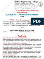 12EE2603 - Power Electronics: Department of Electrical and Electronics Engineering