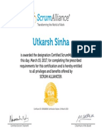 Utkarsh Sinha-ScrumAlliance CSM Certificate