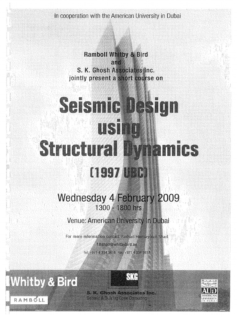 Seminar Seismic Design Using Structural Dynamics Ghosh Pdf
