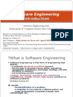 Software Engineering: Software Engineering 2011 Department of Computer Science Ben-Gurion University