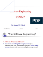 Software Engineering 0371247: Mr. Ahmad Al-Ghoul