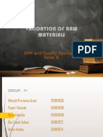 GMP and Raw Material Validation
