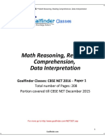 NET SET Math Logical Reading Comprehension Data Interpretation Aptitude