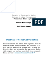 Doctrine of Constructive Notice Doctrine of Indoor Management