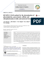 RP-HPLC-DAD Method For The Determination of Phenylepherine, Paracetamol, Caffeine and Chlorpheniramine in Bulk and Marketed Formulation