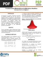 Poster Fundamentos Matemáticos da Mecânica Analítica 6ºCINTEC