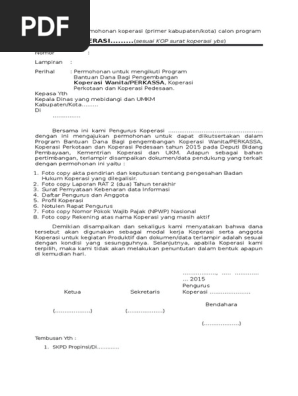 Contoh Kop Surat Koperasi Contoh Kop Surat
