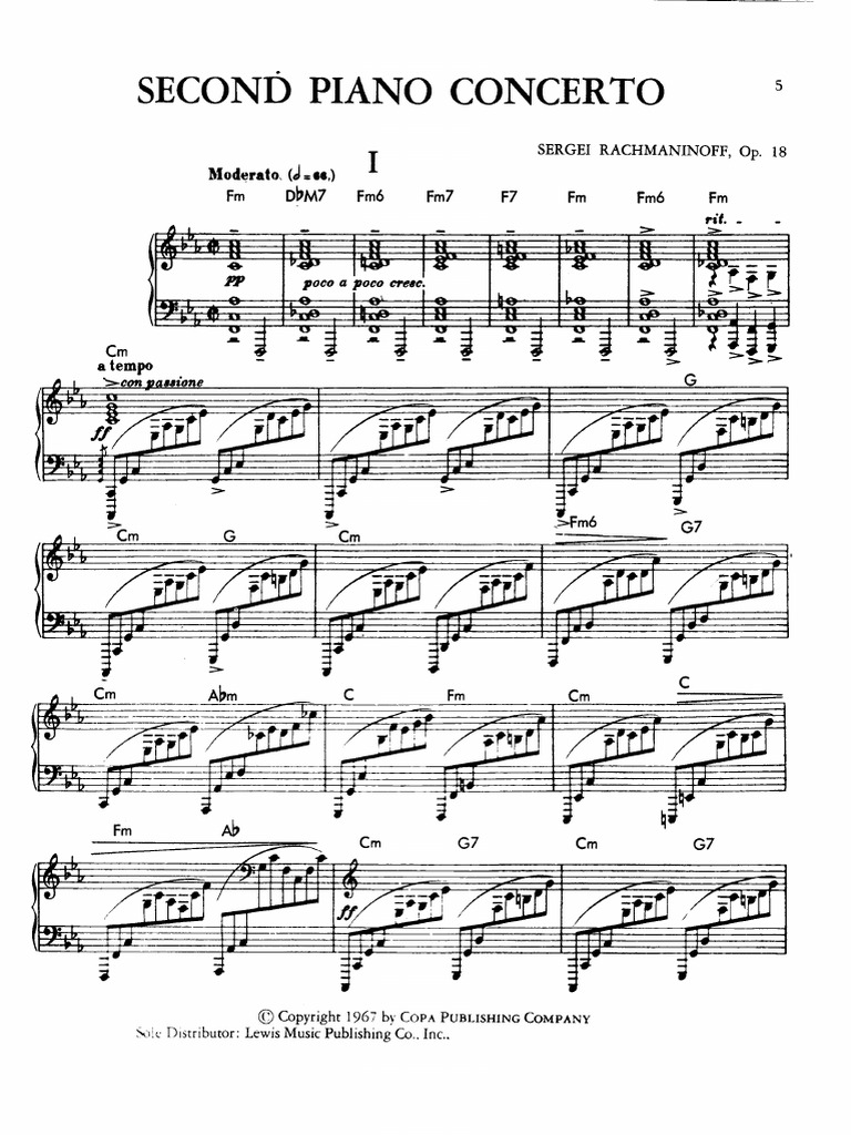 Rachmaninoff - Piano Concerto No 2 Op.18 (Solo Piano) PDF | PDF