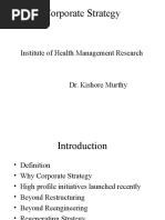 Corporate Strategy: Institute of Health Management Research