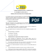 Recomendaciones Generales para La Asistencia Al Iv Congreso Nacional de La Feu PDF