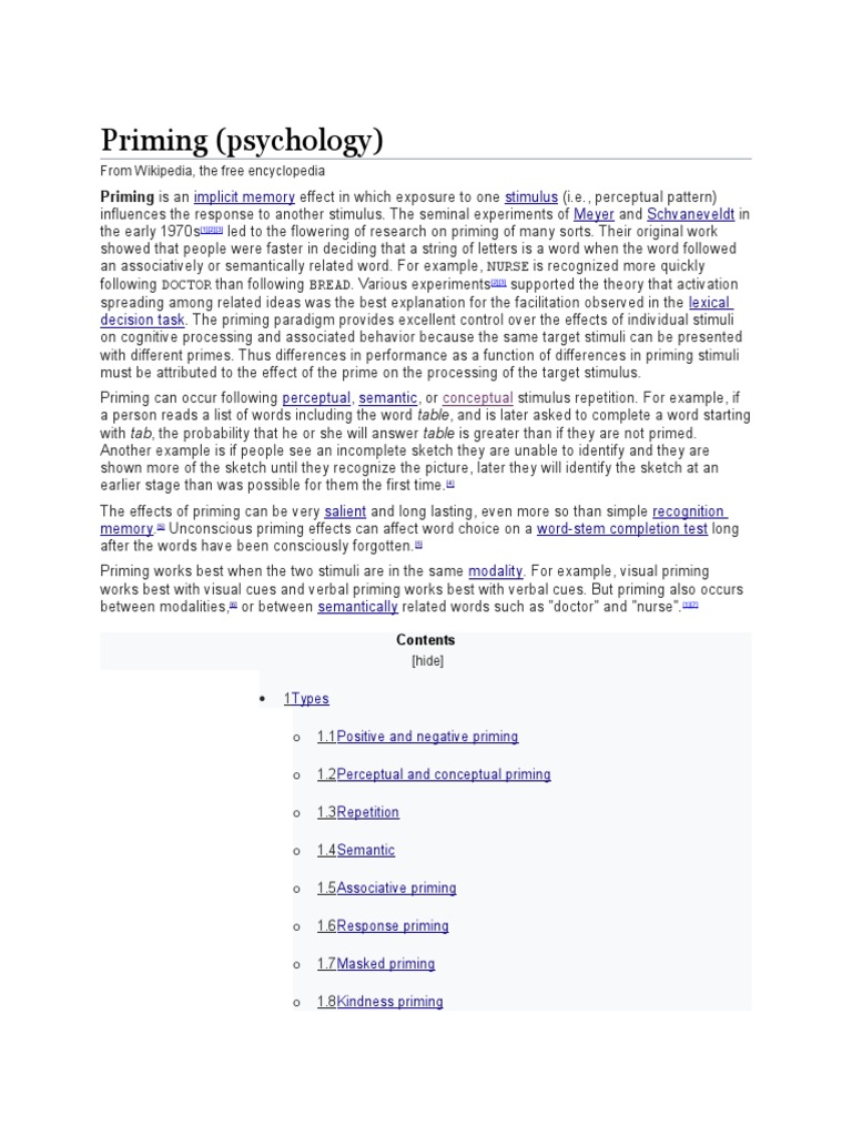 Priming theory in communication image