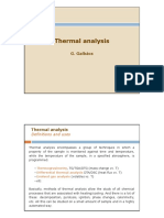 Thermal Analysis: G. Galbács