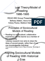 Sociocultural Theory Model of Reading 1986-1995