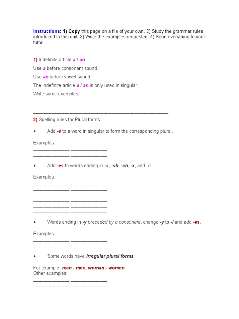 English Grammar Rules Guide | PDF | Word | Linguistic Morphology
