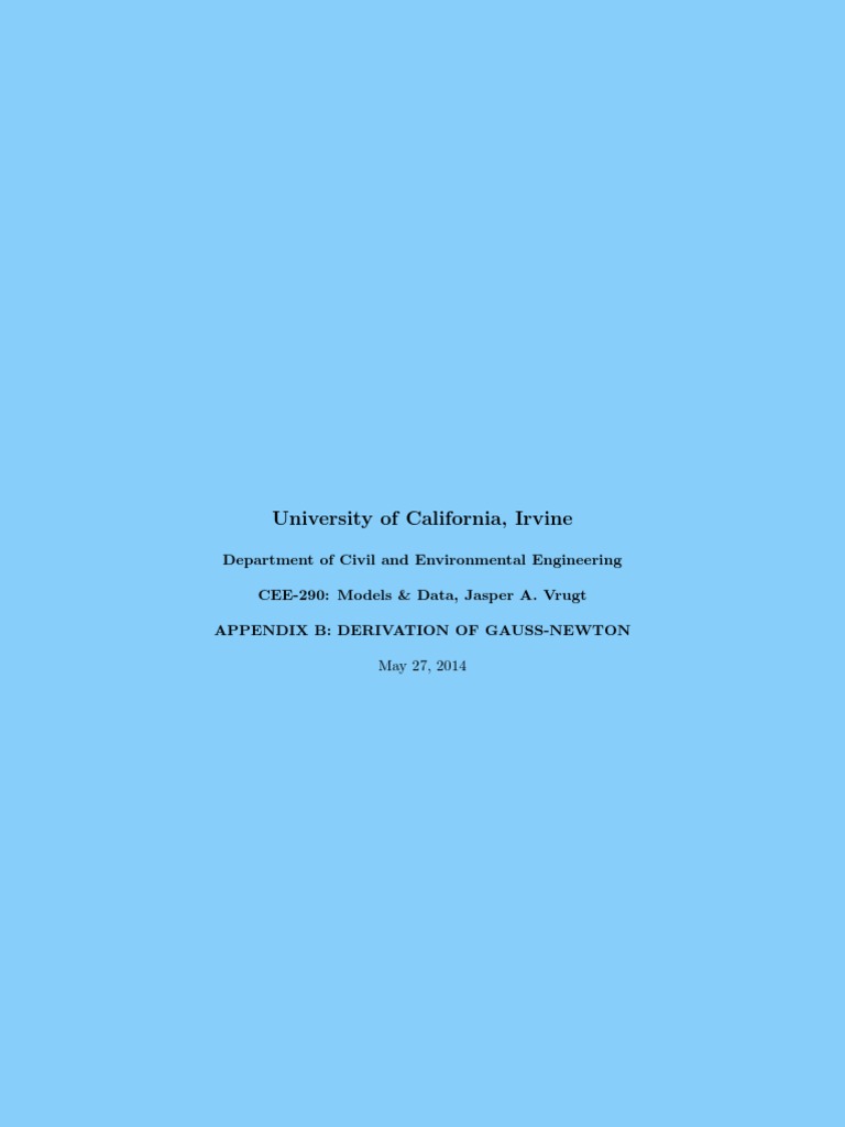 Appendix B Hand Out Gauss Newton Derivation | PDF | Computational ...