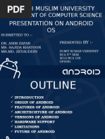 Aligarh Muslim University Presentation On Android OS: Department of Computer Science