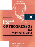 KANT, Immanuel. Os Progressos Da Metafísica PDF