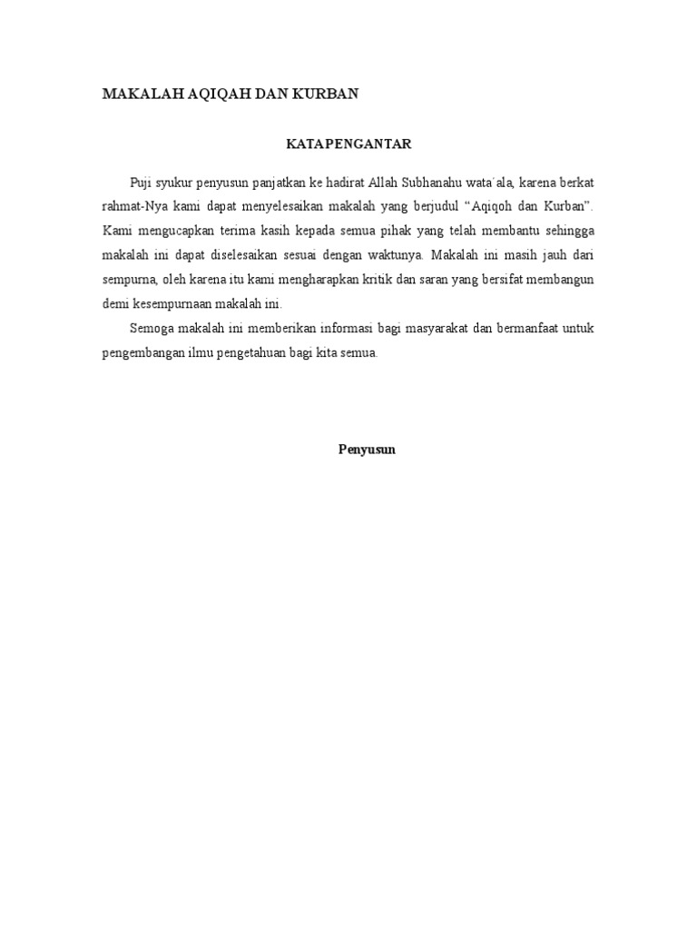 Makalah Aqiqah Dan Kurban Doc