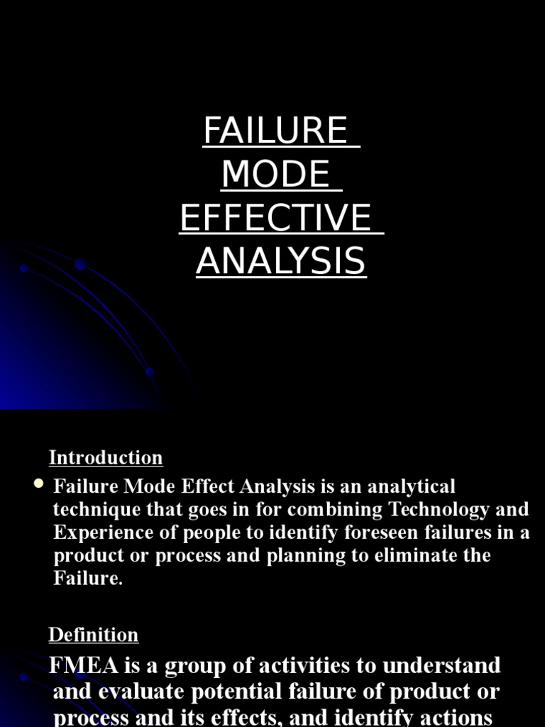 Failure Mode Effective Analysis | PDF