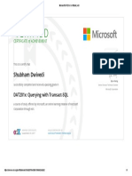 Microsoft Dat201x Certificate Edx