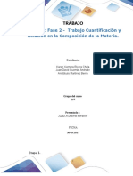 Formato Entrega Trabajo Colaborativo – Unidad 2_ Fase 2 - Trabajo Cuantificación y Relación en La Composición de La Materia.I,II