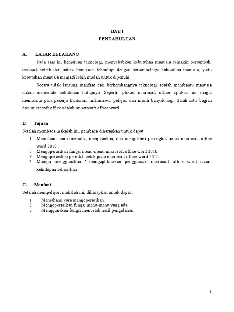 Makalah Microsoft Word 2010