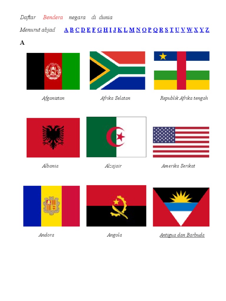 Daftar Bendera