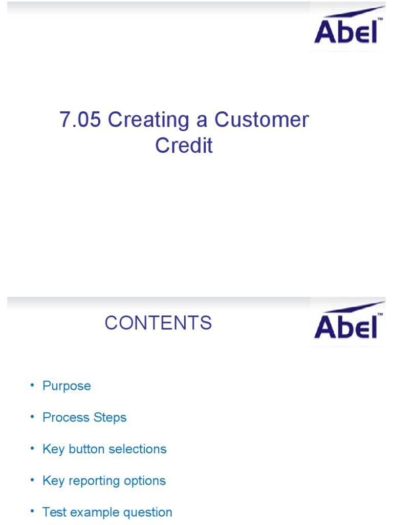 7.05 Create Customer Credit | PDF