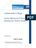 Lackawanna College: Seeley Memorial Library Manual For Online Students