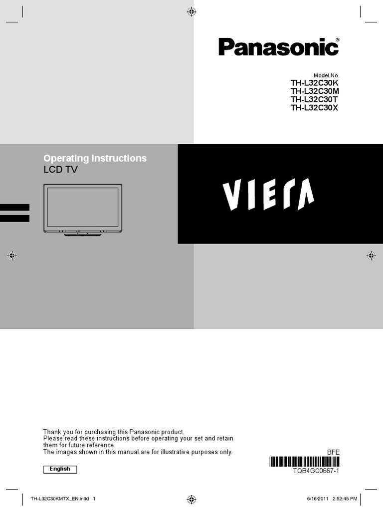 Panasonic LCD TH-L32C30 | H.264/Mpeg 4 Avc | Ac Power Plugs And Sockets
