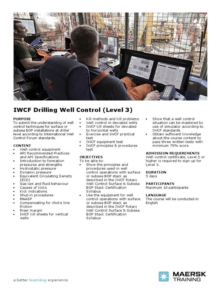 IWCF Drilling Well Control (Level 3) | PDF
