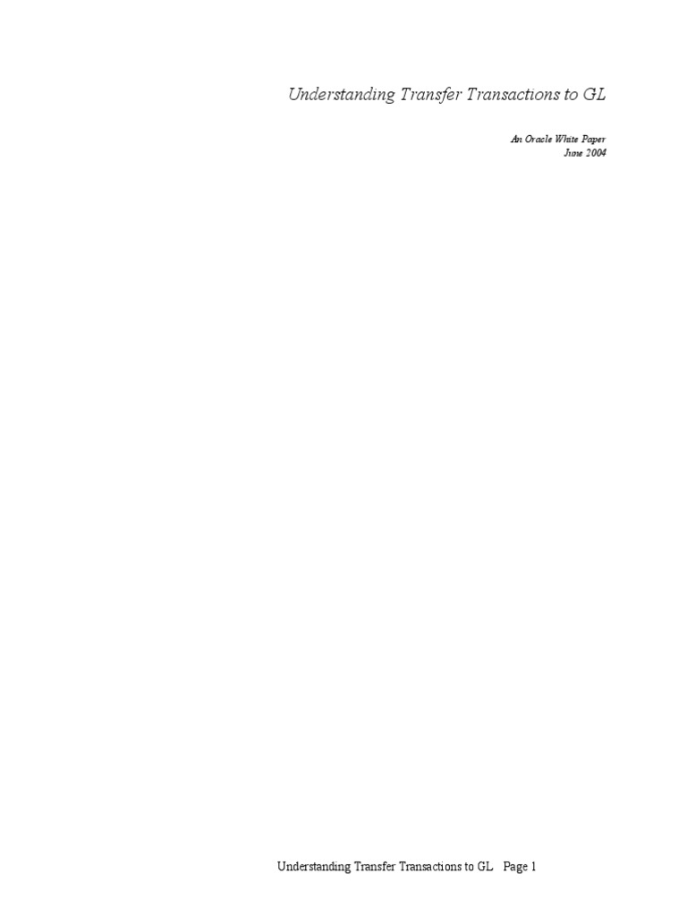 Understanding Transfer Transactions To GL | PDF | Debits And Credits ...