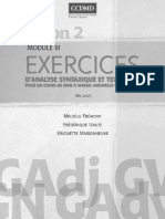 Exercices D'analyse Syntaxique Et Textuelle Pour Un Cours de Mise À Niveau Nouvelle Grammaire (Module 3) PDF