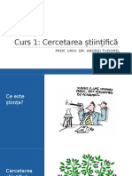 Metode Cercetare Curs 1 - Cercetare Stiintifica