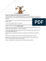 classical conditioning experiment procedure sheet