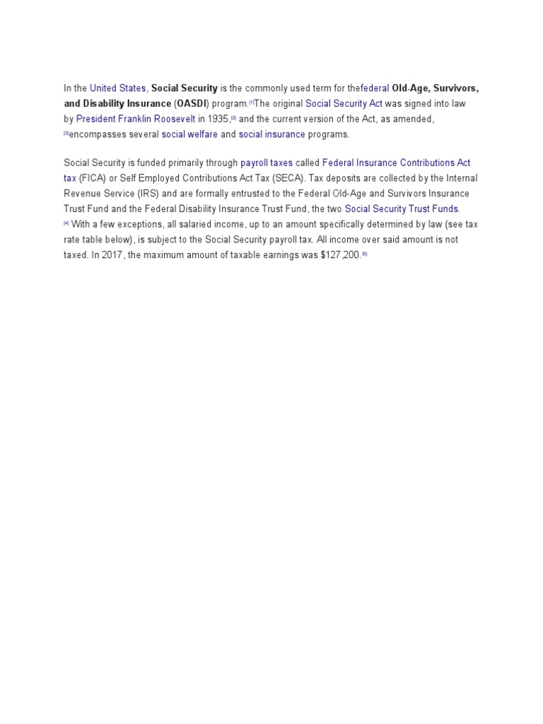 Social Security Overview and Funding | PDF