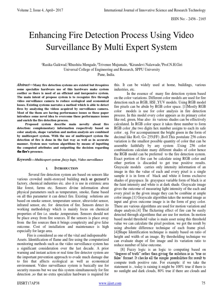 Enhancing Fire Detection Process Using Video Surveillance by Multi ...