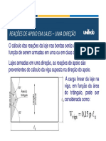 Estruturas de Concreto Armado - Lajes Maciças - Reações de Apoio