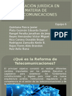 Regulación Jurídica en Materia de Telecomunicaciones 