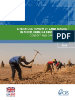 Literature Review of Land Tenure in Niger Burkina Faso Mali