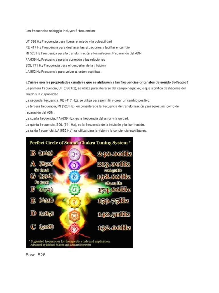 Significado de las Frecuencias Solfeggio | PDF | Artes del Lenguaje y ...