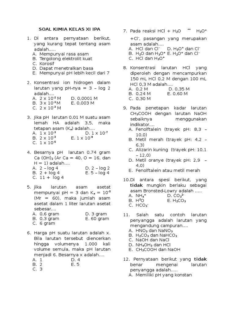 Diantara Pernyataan Berikut Yang Kurang Tepat Tentang Asam Adalah Mudah