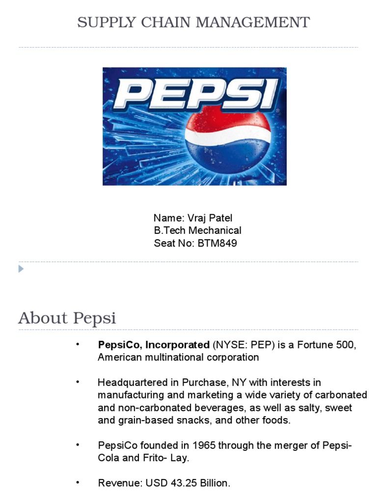 PepsiCo Supply Chain Insights | PDF | Pepsi Co | Forecasting